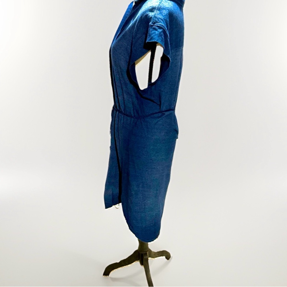 Cloth & Stone Anthropologie Navy Drawstring‎ Knit Dress Women’s L - Picture 3 of 5